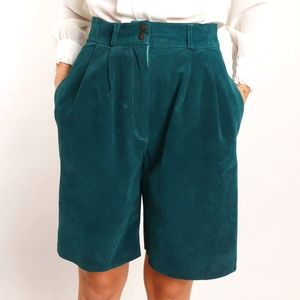 SOLD Vintage 90s Bagatelle Suede High-Waisted Shorts Teal (Med)